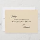 ほこりっぽいバラ秋ボホメイド・オブ・オーナー（花嫁付き添い人）提案カード 招待状 (裏面)