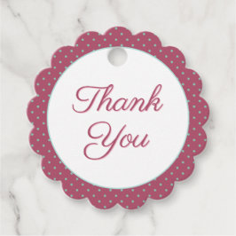 ほこりっぽいバラ紙吹雪水玉模様ありがとう フェイバータグ