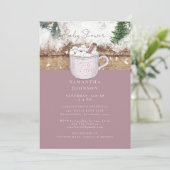 ほこりっぽいバラ素朴ベビー外のシャワーが冷たい 招待状 (スタンド正面)