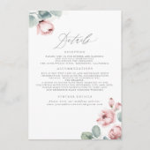 ほこりっぽいバラ結婚の詳細の囲い エンクロージャーカード (正面)