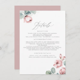 ほこりっぽいバラ結婚の詳細の囲い エンクロージャーカード