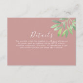 ほこりっぽいバラ結婚グリーン詳細エンクロージャカード エンクロージャーカード (正面)