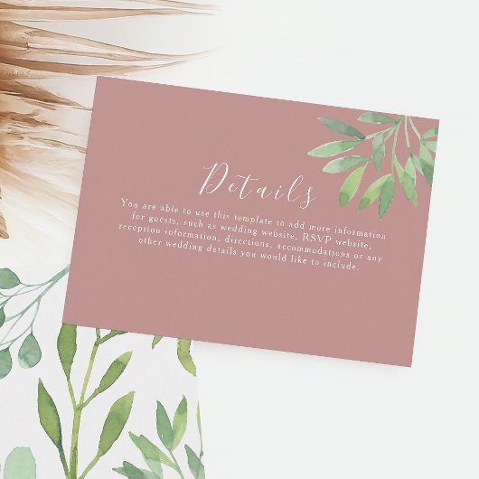 ほこりっぽいバラ結婚グリーン詳細エンクロージャカード エンクロージャーカード