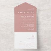 ほこりっぽいバラ結婚スクリプトの全招待状 オールインワン招待状 (内側)