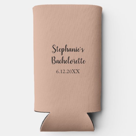 ほこりっぽいバラ結婚ピンクのバチェロレッテプレゼント スリム缶クーラー (裏面)