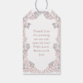 ほこりっぽいバラ結婚ピンクのヴィンテージ植物学 ギフトタグ (裏面)
