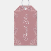 ほこりっぽいバラ結婚ピンクのヴィンテージ植物学 ギフトタグ (正面)