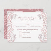 ほこりっぽいバラ結婚ピンクのヴィンテージ植物学 シーズンポストカード (正面/裏面)