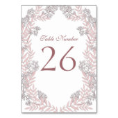 ほこりっぽいバラ結婚ピンクのヴィンテージ植物学 テーブルナンバー (正面)