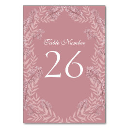 ほこりっぽいバラ結婚ピンクのヴィンテージ植物学 テーブルナンバー