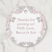 ほこりっぽいバラ結婚ピンクのヴィンテージ植物学 フェイバータグ (裏面)