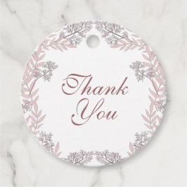 ほこりっぽいバラ結婚ピンクのヴィンテージ植物学 フェイバータグ