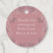 ほこりっぽいバラ結婚ピンクのヴィンテージ植物学 フェイバータグ (裏面)