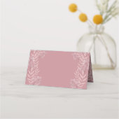 ほこりっぽいバラ結婚ピンクのヴィンテージ植物学 プレイスカード (裏面)