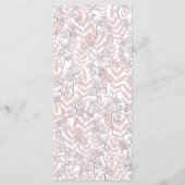 ほこりっぽいバラ結婚ピンクのヴィンテージ植物学 メニュー (裏面)