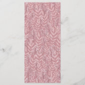 ほこりっぽいバラ結婚ピンクのヴィンテージ植物学 メニュー (裏面)