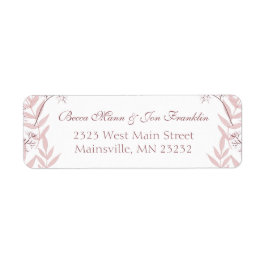 ほこりっぽいバラ結婚ピンクのヴィンテージ植物学 ラベル