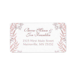 ほこりっぽいバラ結婚ピンクのヴィンテージ植物学 ラベル