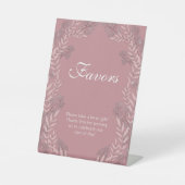 ほこりっぽいバラ結婚ピンクのヴィンテージ植物学 台座サイン (正面)