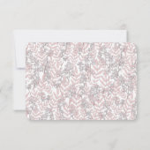 ほこりっぽいバラ結婚ピンクのヴィンテージ植物学 招待状 (裏面)
