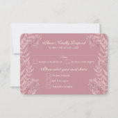 ほこりっぽいバラ結婚ピンクのヴィンテージ植物学 招待状 (正面)