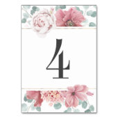 ほこりっぽいバラ結婚フローラのテーブル番号 テーブルナンバー (裏面)