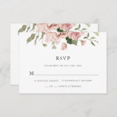 ほこりっぽいバラ結婚フローラ 出欠カード (正面/裏面)