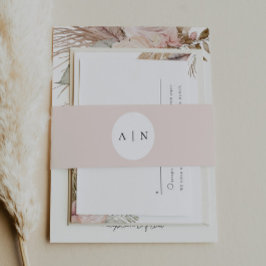 ほこりっぽいバラ結婚式招待状ベリーバンド 招待状ベリーバンド