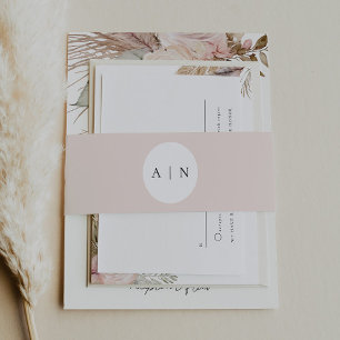 ほこりっぽいバラ結婚式招待状ベリーバンド 招待状ベリーバンド