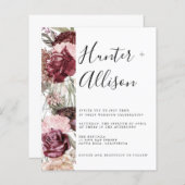 ほこりっぽいバラ結婚式招待状 (正面/裏面)