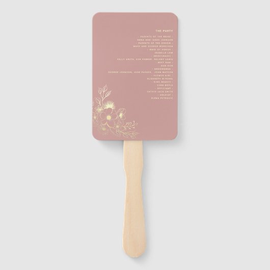 ほこりっぽいバラ結婚式 プログラムハンドファン ハンドファン (裏面)