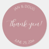 ほこりっぽいバラ結婚様式化の感謝 ラウンドシール (正面)