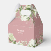 ほこりっぽいバラ緑の植物葉ベビーシャワー フェイバーボックス (裏面サイド)