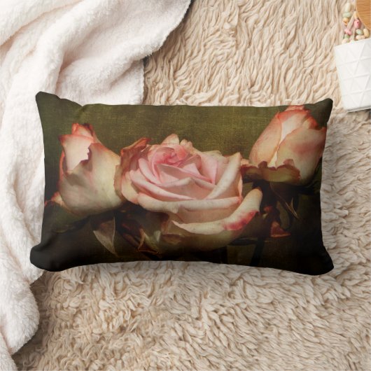 ほこりっぽいバラ腰枕 ランバークッション (ブランケット)