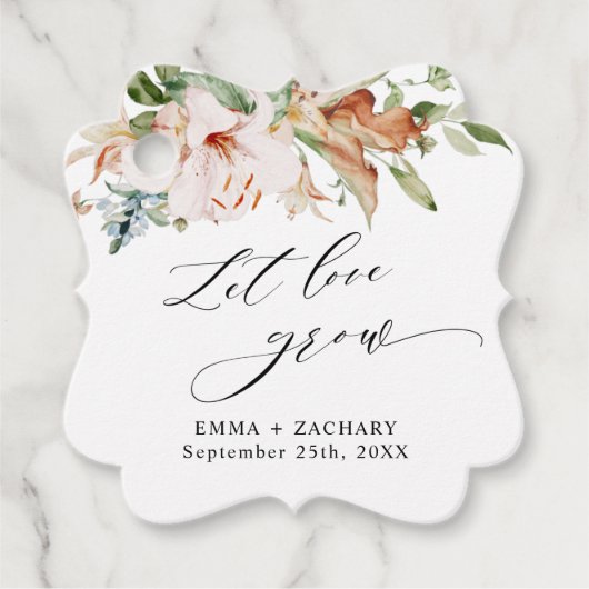 ほこりっぽいバラ自然開花、愛を成長させよ結婚う。 フェイバータグ (正面)