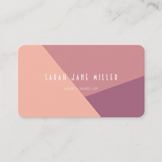 ほこりっぽいバラ色ブロック – モダン 名刺 (正面)