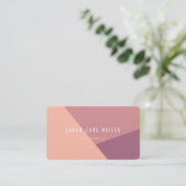 ほこりっぽいバラ色ブロック – モダン 名刺 (スタンド正面)