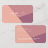 ほこりっぽいバラ色ブロック – モダン 名刺 (正面/裏面)