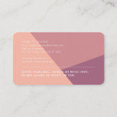 ほこりっぽいバラ色ブロック – モダン 名刺 (裏面)