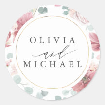 ほこりっぽいバラ花と金ゴールドフレームエレガントな結婚式