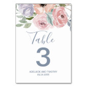 ほこりっぽいバラ花模様のテーブル番号 テーブルナンバー (裏面)