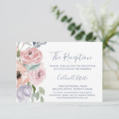 ほこりっぽいバラ花模様ウェディングレセプションカード エンクロージャーカード (スタンド正面)