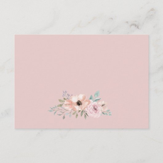 ほこりっぽいバラ花模様ウェディングレセプションカード エンクロージャーカード (裏面)