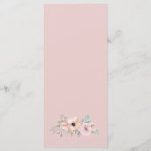 ほこりっぽいバラ花模様ディナーメニューカード メニュー (裏面)