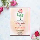 ほこりっぽいバラ赤い花赤面ピンク結婚フローラのイン 招待状