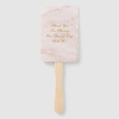 ほこりっぽいバラ赤面ピンクの金ゴールド結婚牡丹の感謝 ハンドファン (裏面)