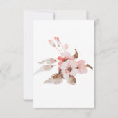 ほこりっぽいバラ赤面ピンクウォーターカラーフローラ結婚ズ 出欠カード (裏面)