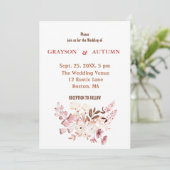 ほこりっぽいバラ赤面ピンクフローラ結婚式招待状 招待状 (スタンド正面)