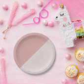 ほこりっぽいバラ赤面ピンク幾何学色ブロック ペーパープレート (パーティー)