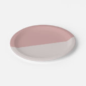 ほこりっぽいバラ赤面ピンク幾何学色ブロック ペーパープレート (アングル)